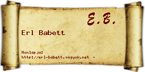 Erl Babett névjegykártya